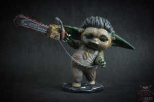 Baby Yoda Leatherface Grogu the Child Mashup