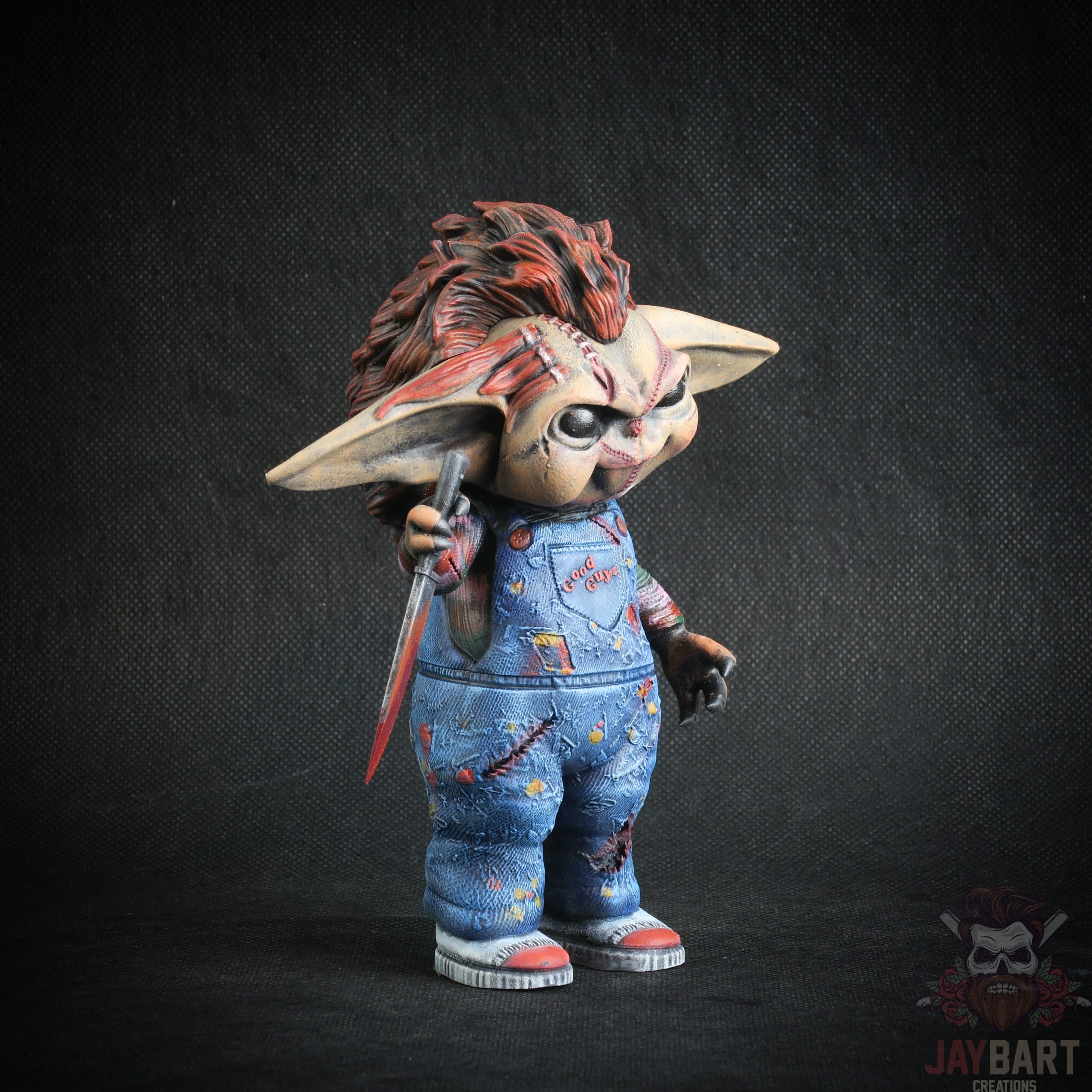 Hand-painted Grogu/Baby Yoda X Chucky Mashup Figurine